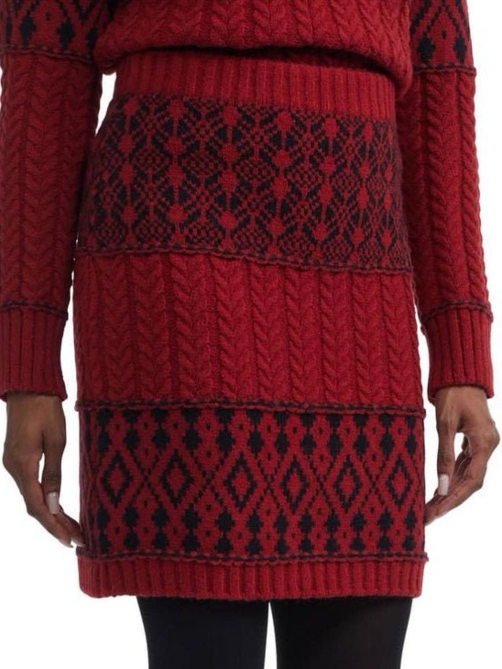 ⭐️NWT MEXX Knit Nordic Patterned Ski-Chalet Cottagecore Cozy Stretch Mini Skirt